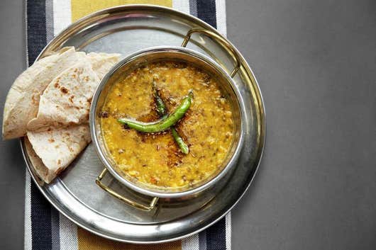 Luscious carrot dal with spinach