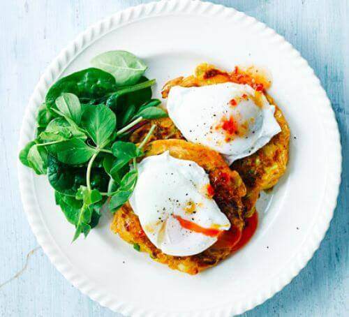 Sweetcorn, courgette and spring onion fritters