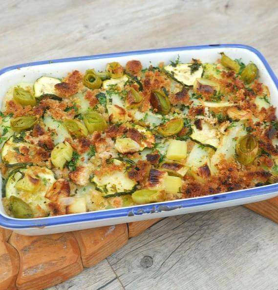 Leek and potato gratin