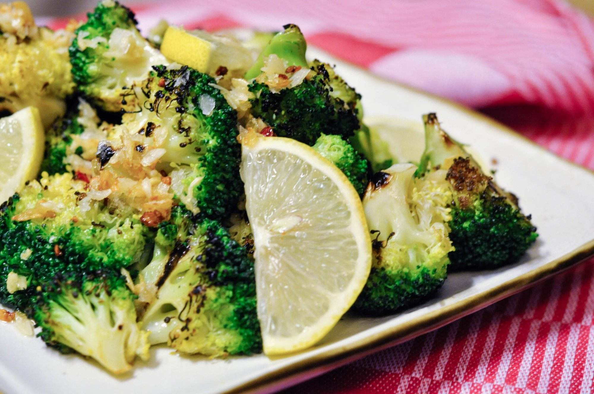 Chargrilled broccoli with chilli and garlic