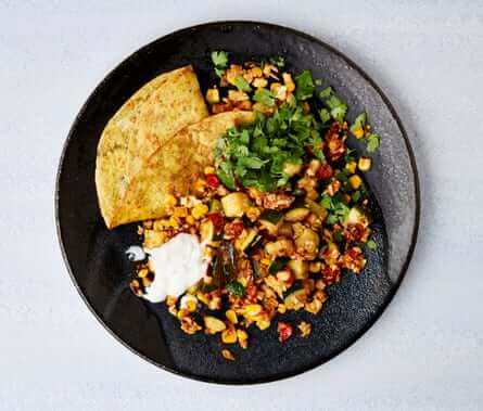 Courgette, coconut and sweetcorn subji