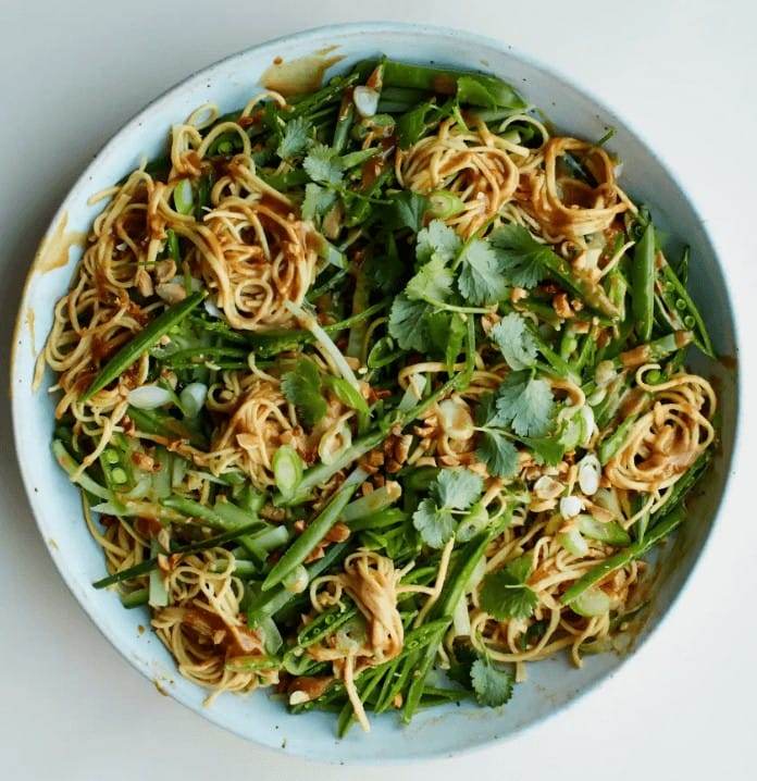 Peanut and cucumber noodles