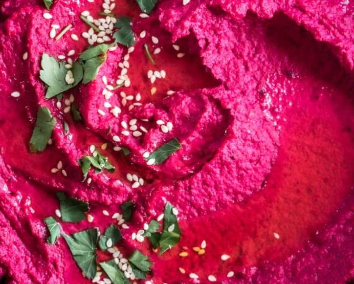 Spiced beetroot hummus